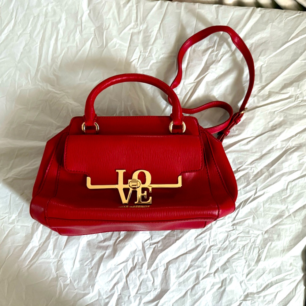 Love Moschino Red Satchel with Gold Details